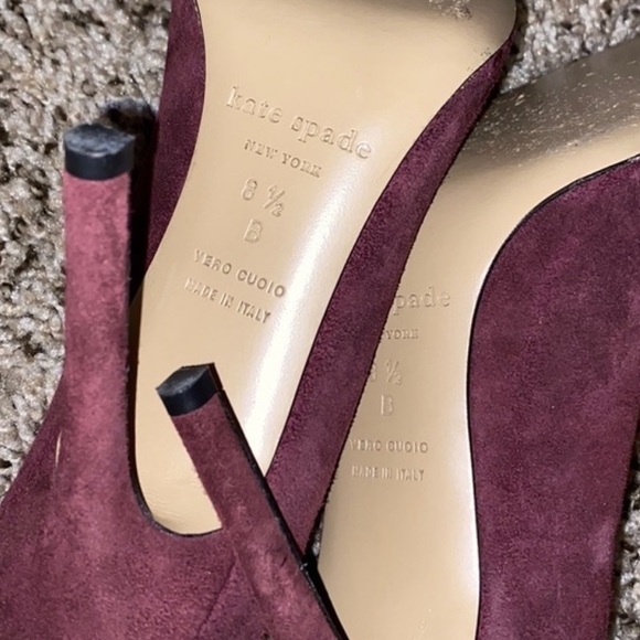 SOLD❗️Kate Spade suede Burgundy Pumps Heels 8.5 - Picture 9 of 9